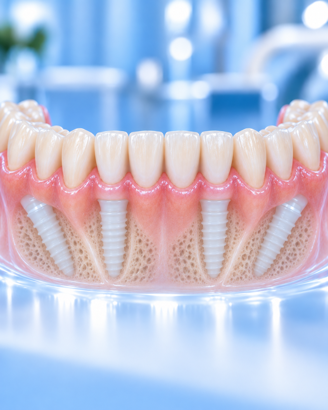 Full-arch All-on-X dental implant restoration